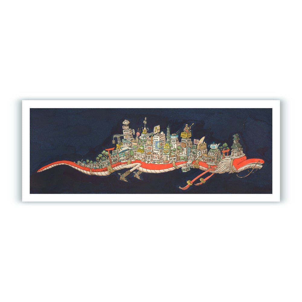 Dragón Impresión Giclée 100 x 39,22 cm