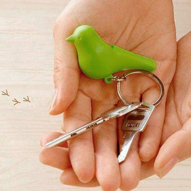 Porte-clés Duo Moineau Blanc Vert