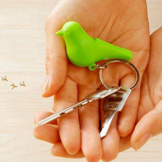 Porte-clés Duo Moineau Jaune Blanc