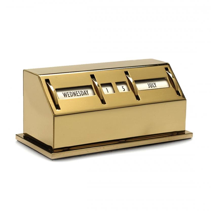 Calendrier de bureau perpétuel en laiton