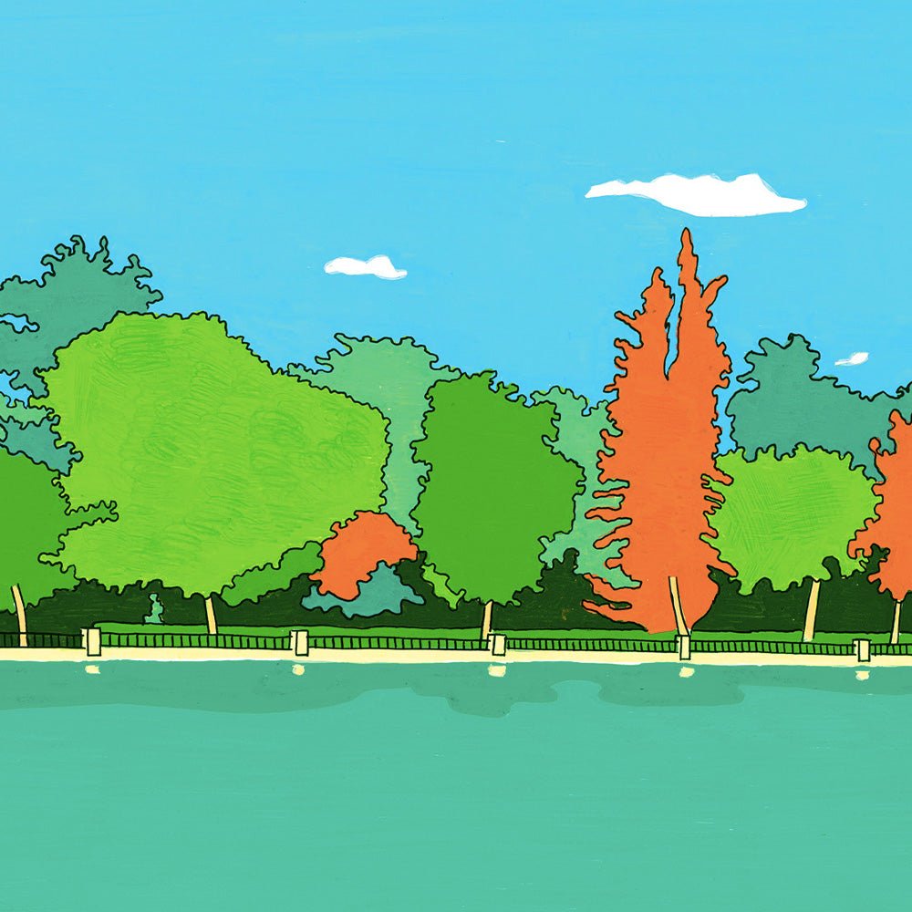 Madrid - Estanque del Retiro Giclée Print A5