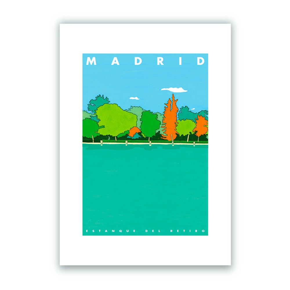 Madrid - Estanque del Retiro Giclée Print A5
