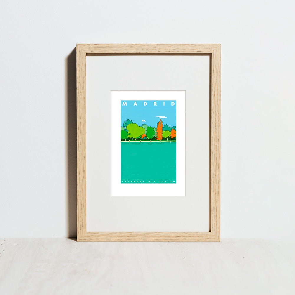 Madrid - Estanque del Retiro Giclée Print A5