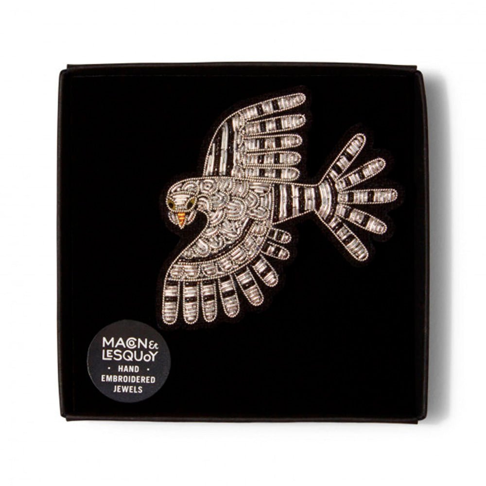 Falcon Hand Embroidered Brooch