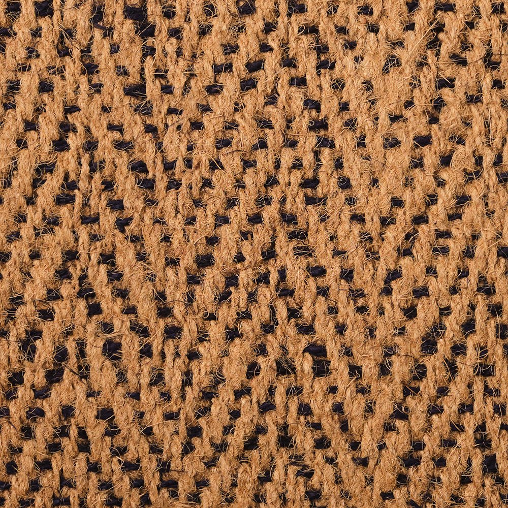 Paillasson en noix de coco tressé à chevrons noirs 45 x 75