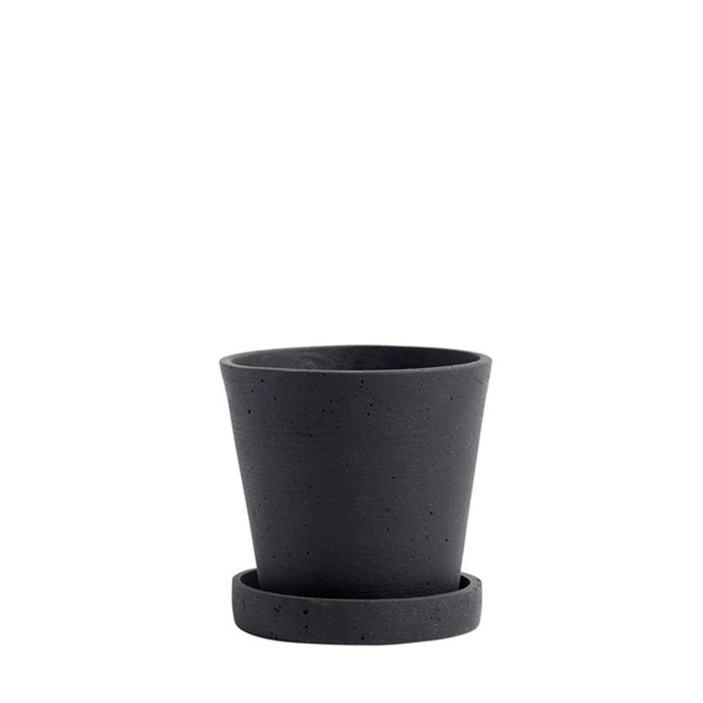 Tiesto con Plato Flowerpot Negro S (11x10,5cm)