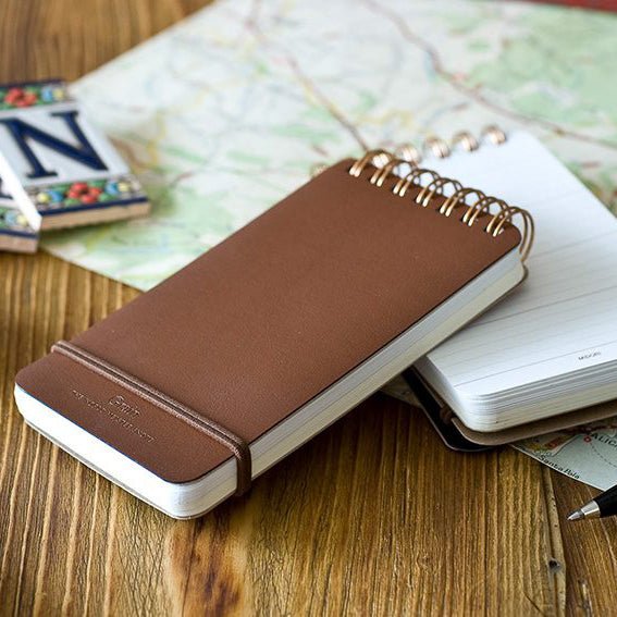 Carnet à anneaux WM Grain marron foncé