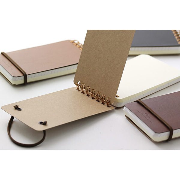 Carnet à anneaux WM Grain marron foncé