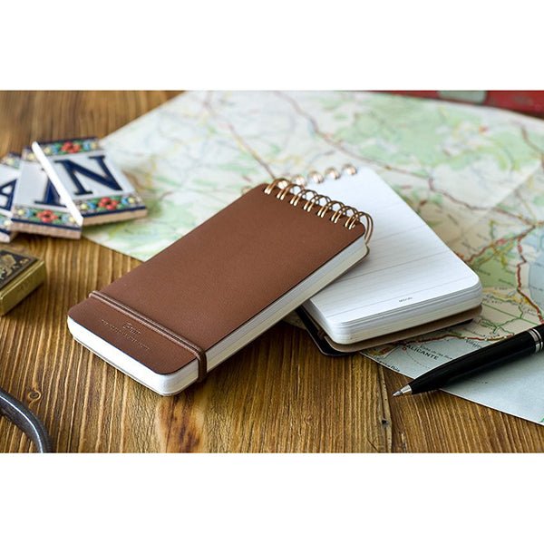 Carnet à anneaux WM Grain marron foncé