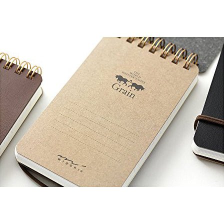 Carnet à anneaux noir WM Grain