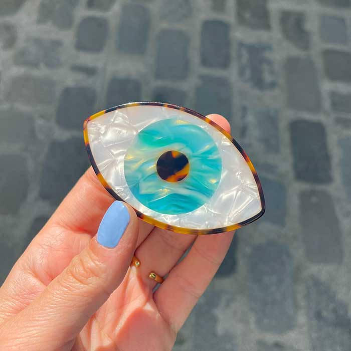 Pinza de Pelo Ojo Azul