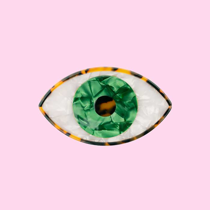 Pinza de Pelo Ojo Verde