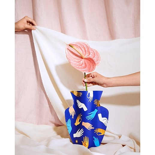 Florero de Papel Hamsa Azul