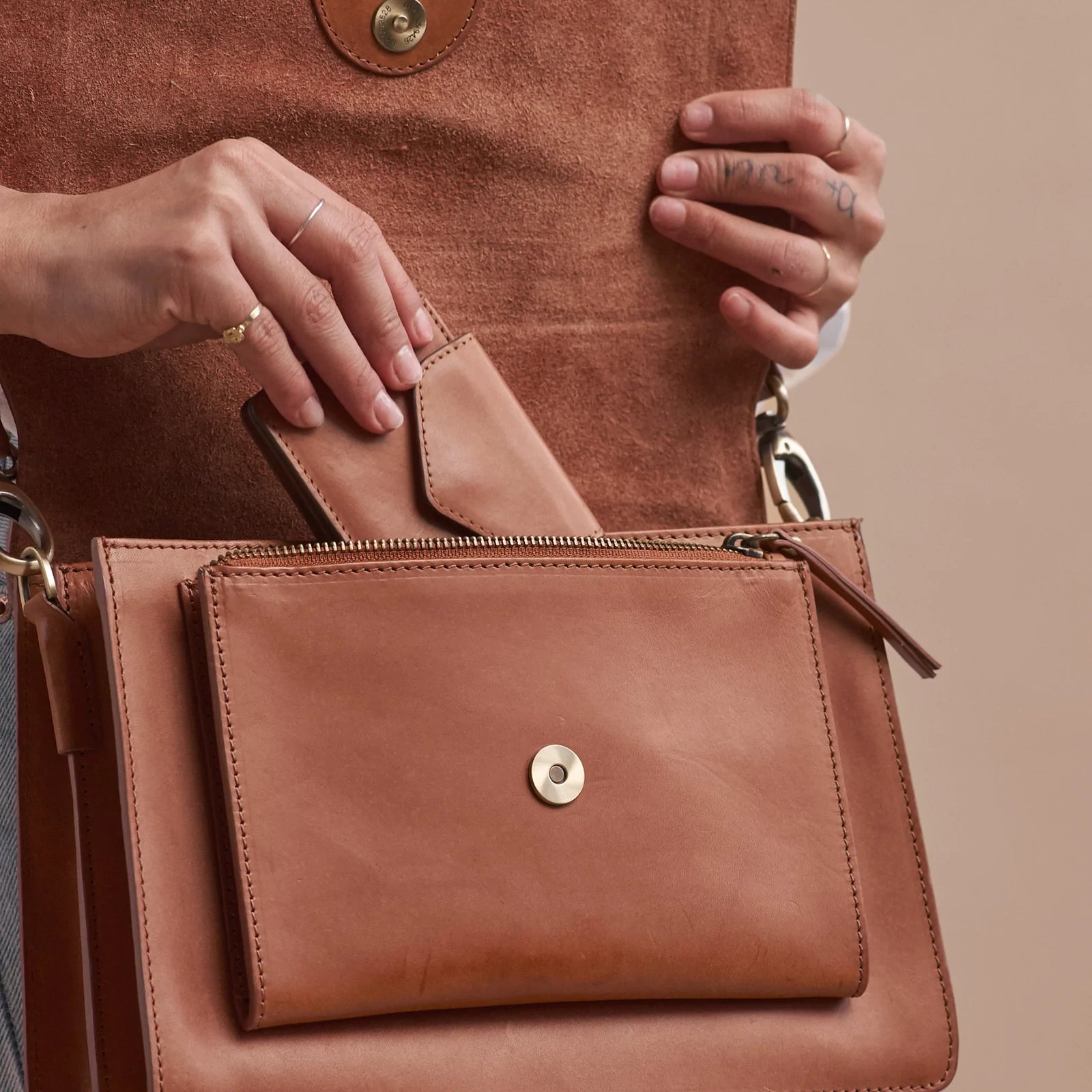 Sac Harper Classic Cognac (lanières en cuir)