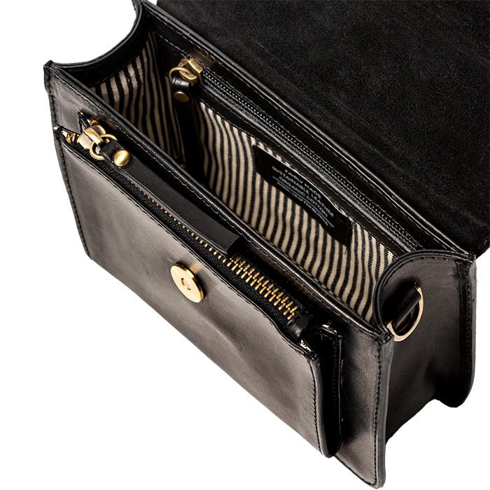 Mini Bolso Harper Clásico Negro (Correas de Cuero)