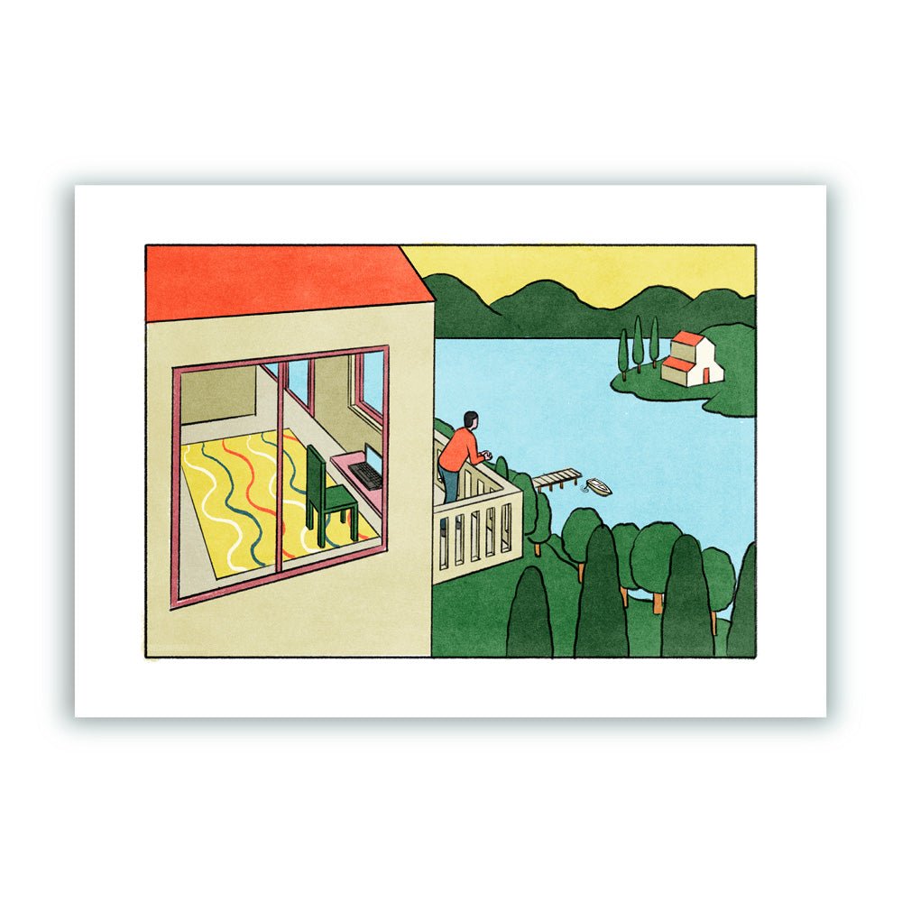Interior with Views Giclée Print A4