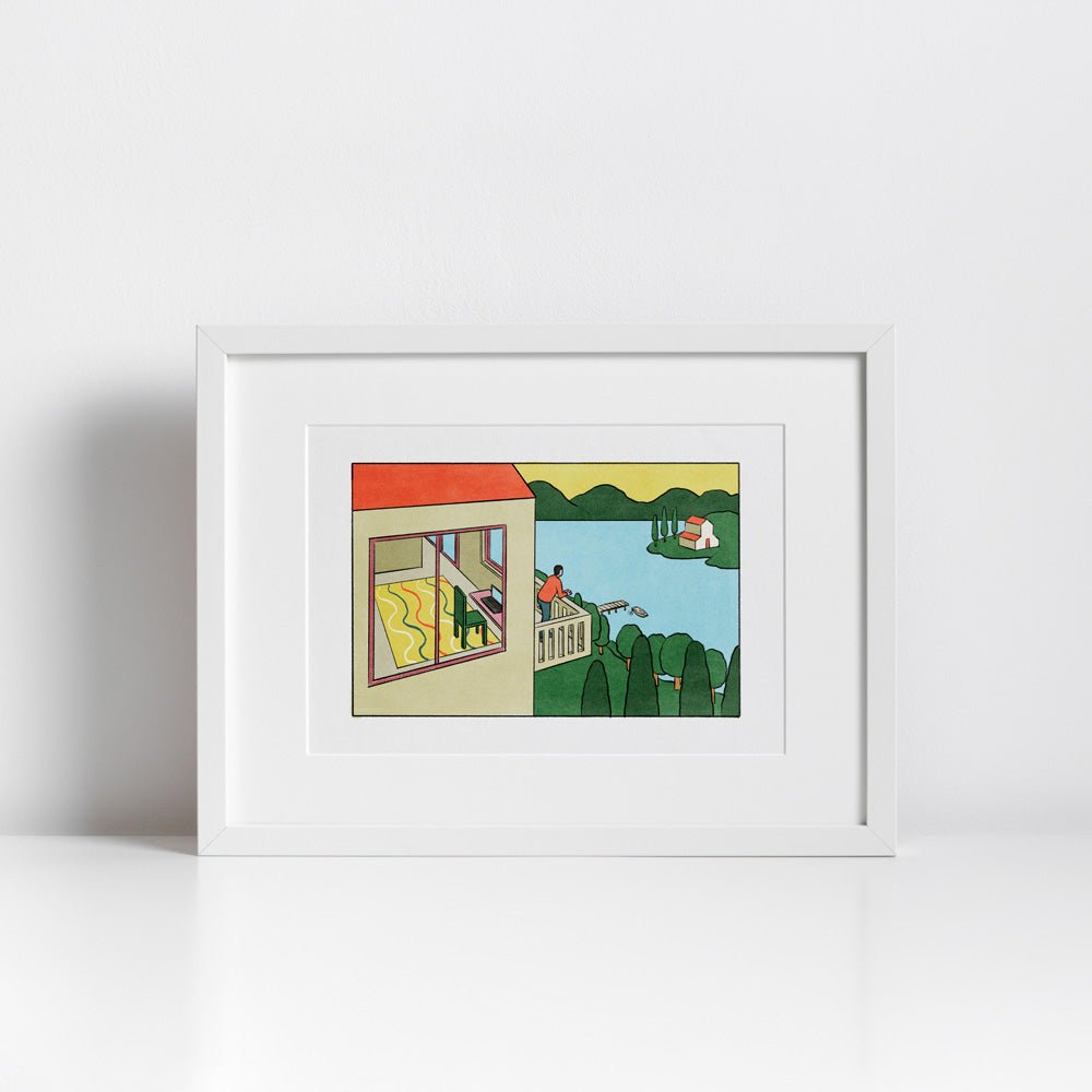 Interior with Views Giclée Print A4