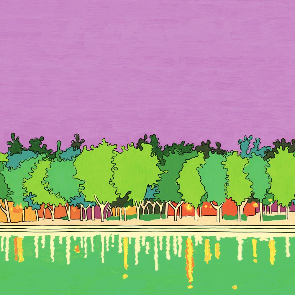 Madrid - Lago de la Casa de Campo Giclée Print A5
