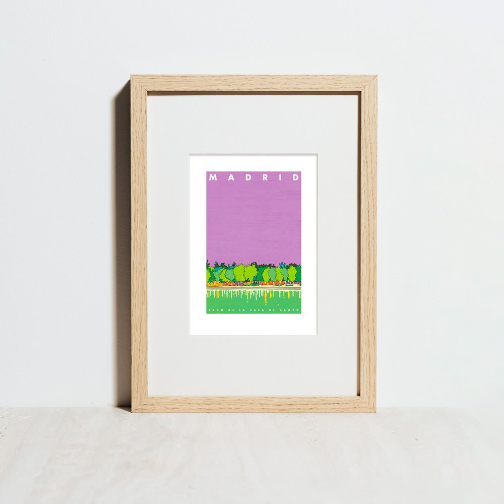 Madrid - Lago de la Casa de Campo Giclée Print A5