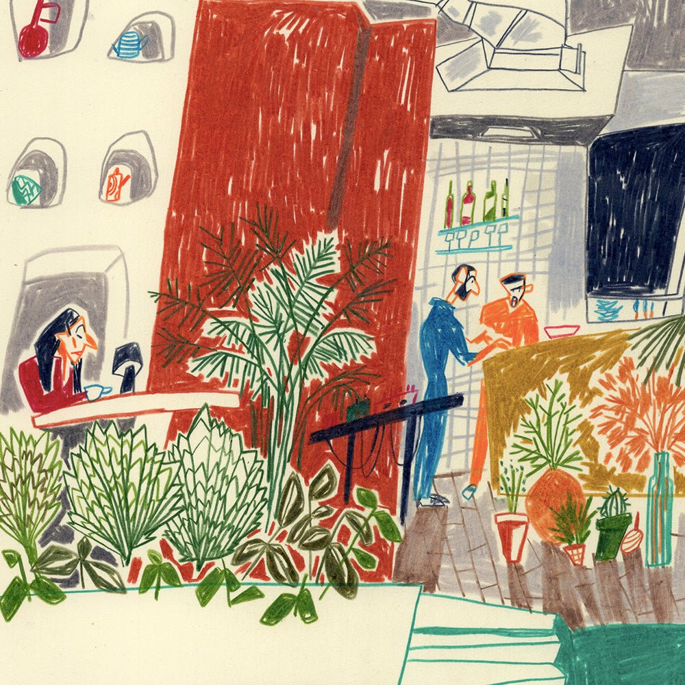 Lunch at Julios Giclée Print A4