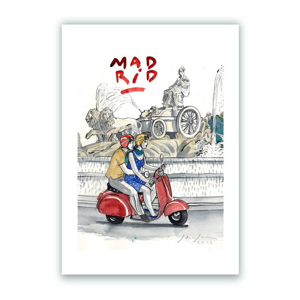 Mad Cibeles Vespa Impresión Giclée