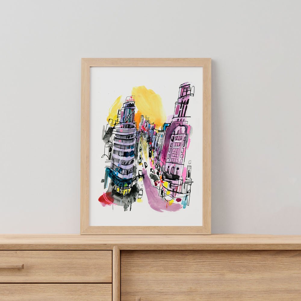 Madrid Callao Atardecer Giclée Print