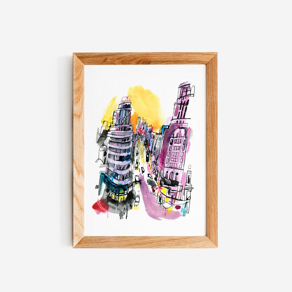 Madrid Callao Atardecer Giclée Print