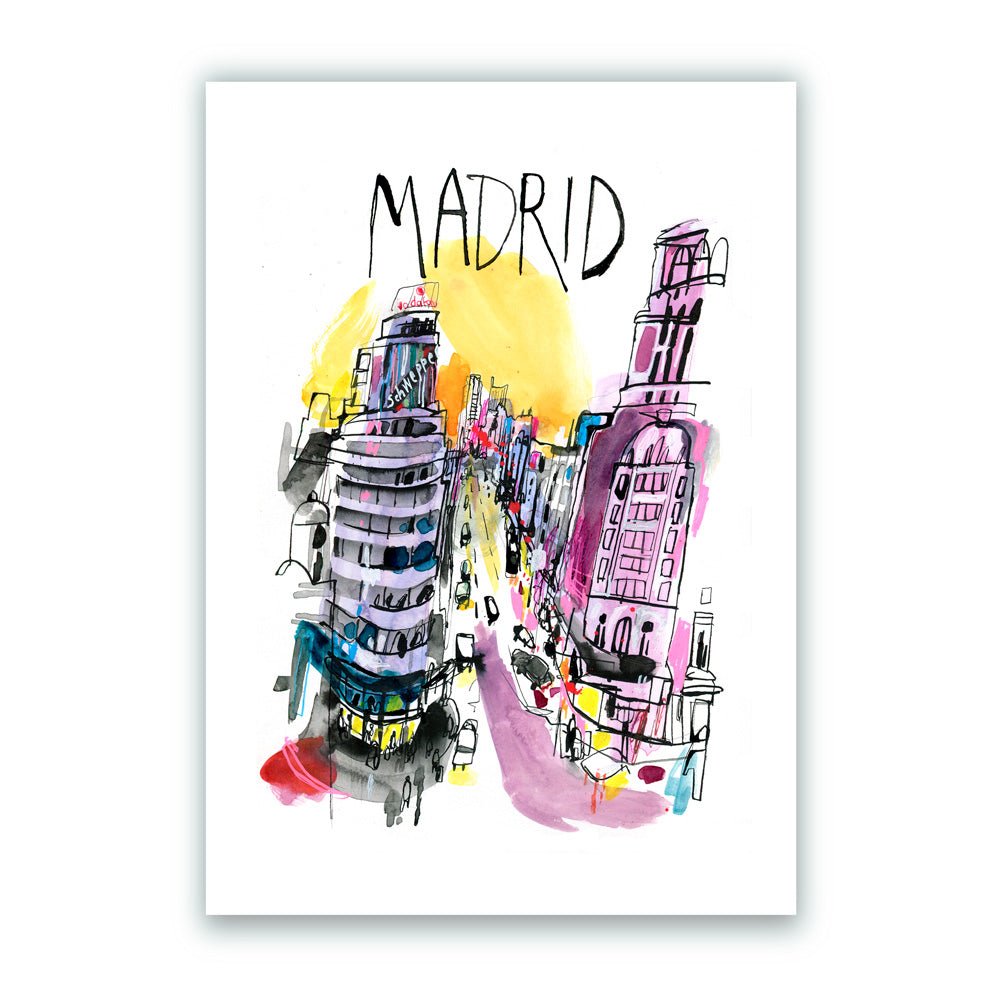 Madrid Callao Atardecer Letras Giclée Print