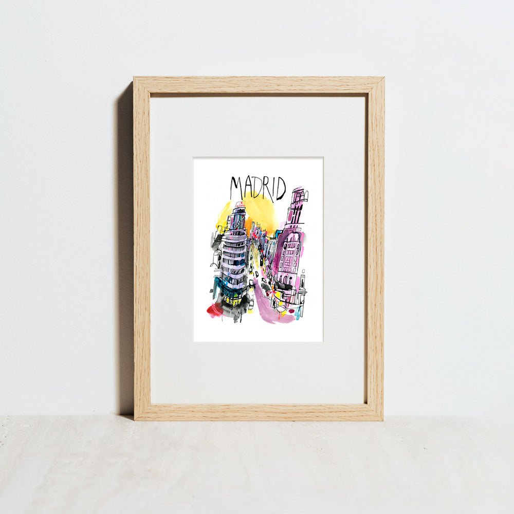 Madrid Callao Atardecer Letras Giclée Print