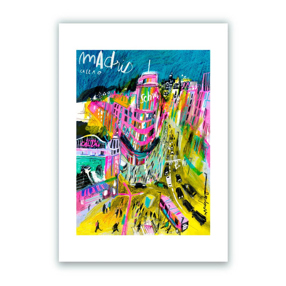 Madrid Callao Night Letras Impresión Giclée