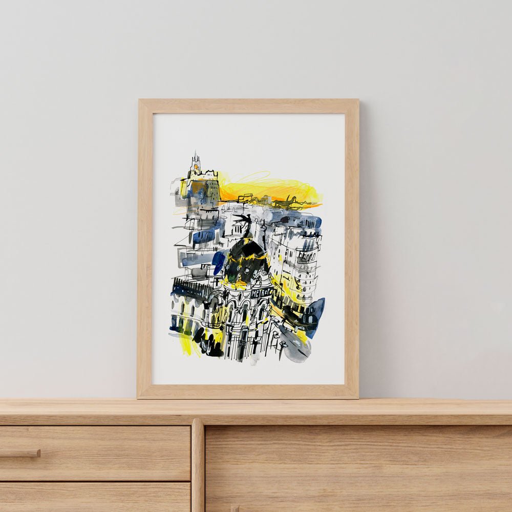 Madrid Gran Vía Sunset Giclée Print