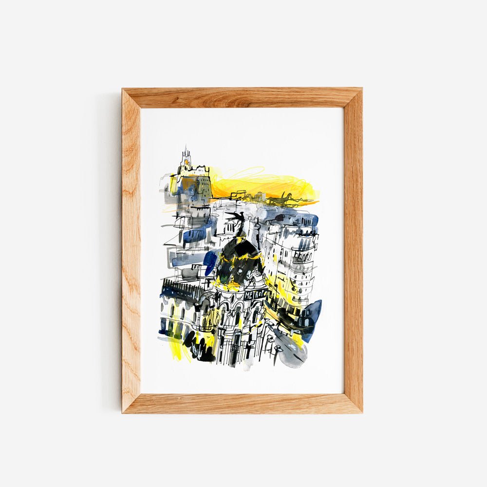 Madrid Gran Vía Sunset Giclée Print