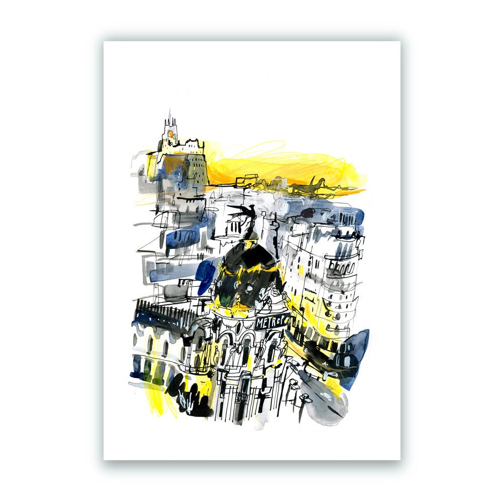 Madrid Gran Vía Sunset Giclée Print