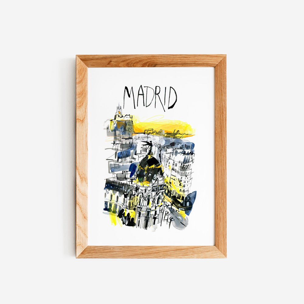 Madrid Gran Vía Atardecer Letras Giclée Print