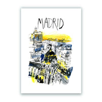 Madrid Gran Vía Atardecer Letras Impresión Giclée