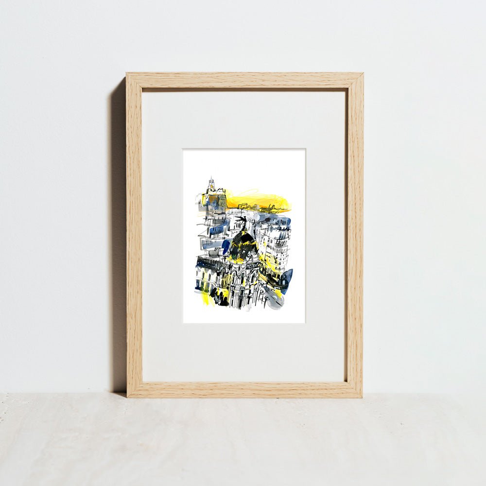 Madrid Gran Vía Sunset Giclée Print