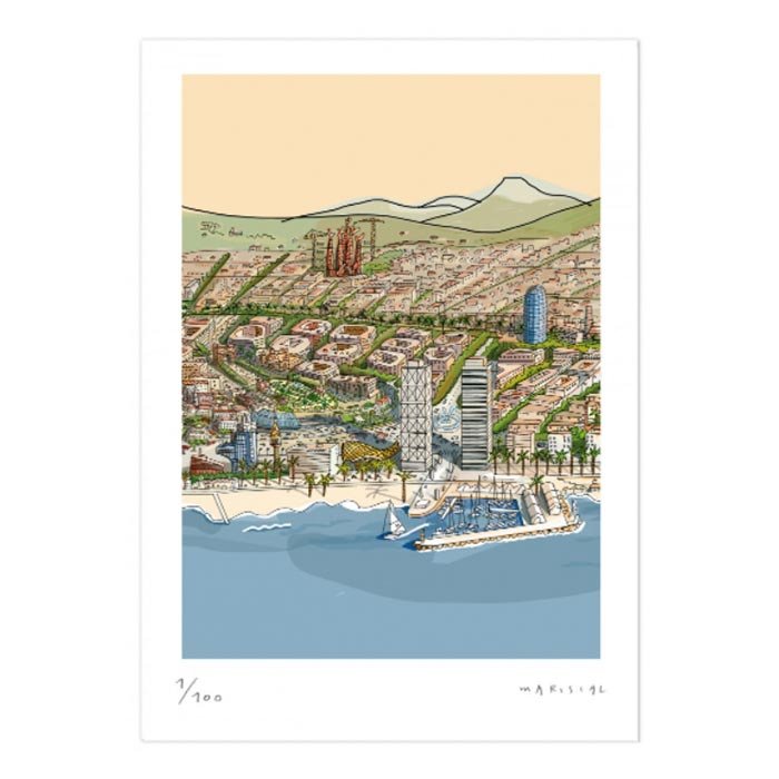 Postal de Barcelona Impresión Fine Art
