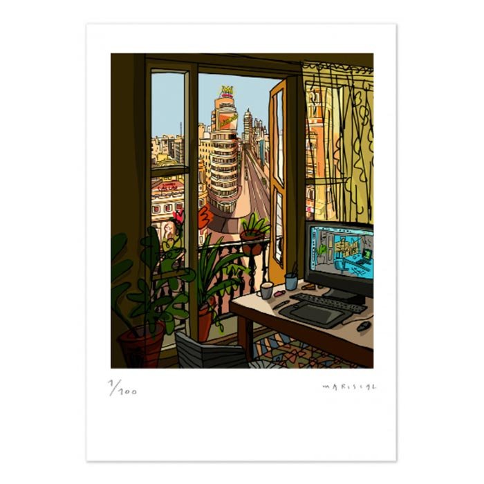Mi Balcón de la Gran Vía Impresión Fine Art