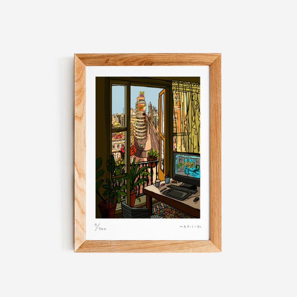 Mi Balcón de la Gran Vía Impresión Fine Art