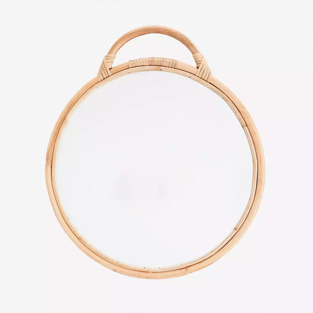 Miroir rond en bambou
