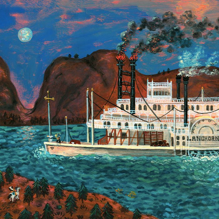 Bateau à vapeur Missouri Crow Giclée Print