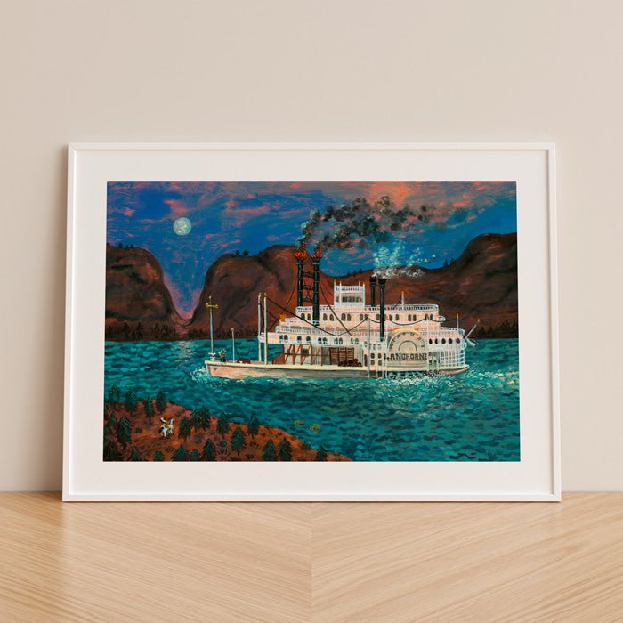 Bateau à vapeur Missouri Crow Giclée Print