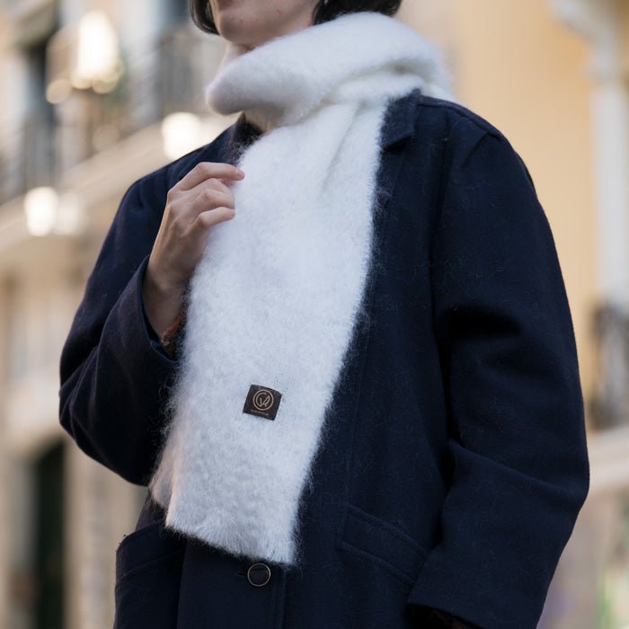 Mohair Foulard Pure White 001 18x170