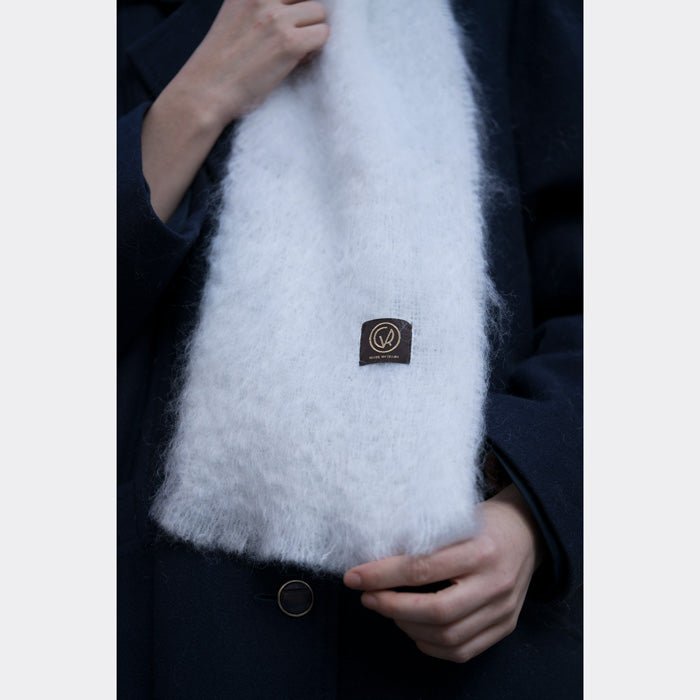 Mohair Foulard Pure White 001 18x170