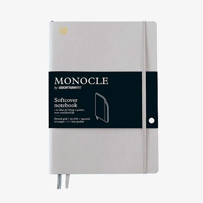 Carnet de notes B5 à couverture souple gris clair, grille à points