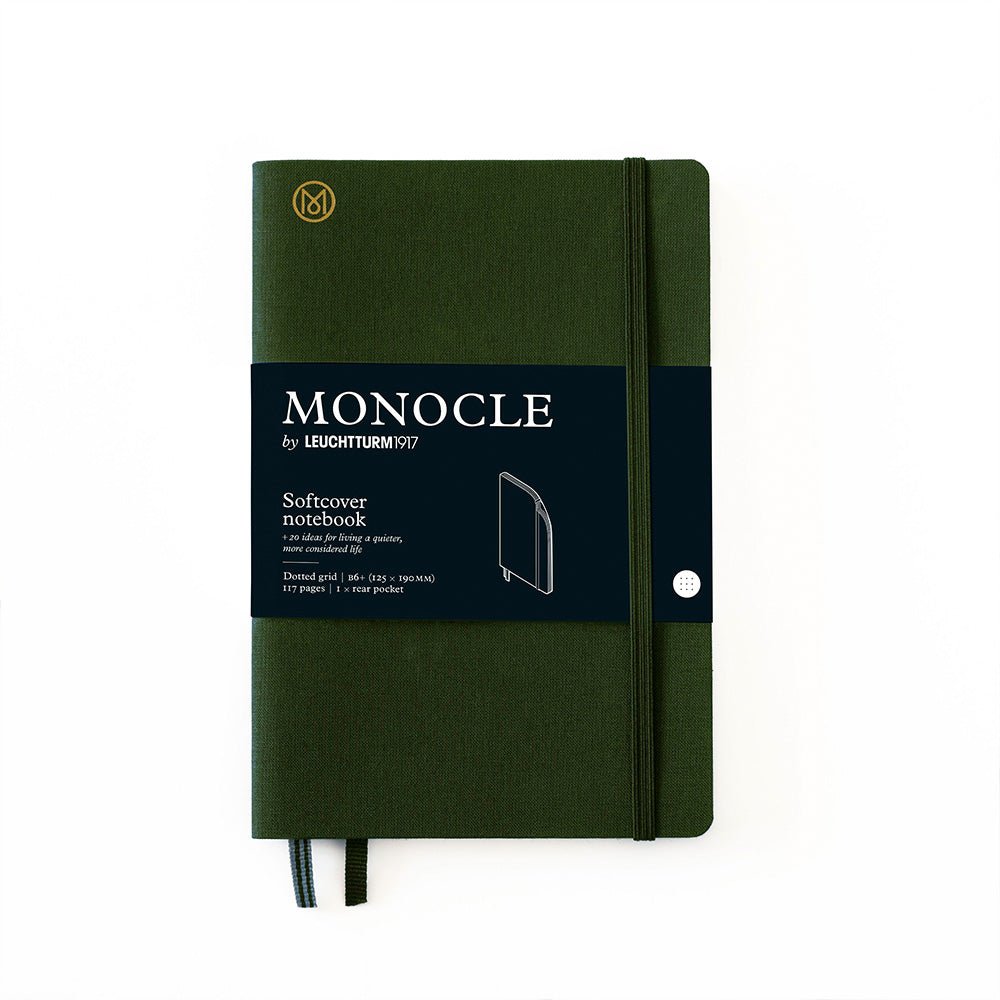 Cuaderno Tapa Blanda Verde Oliva B6 Cuadrícula de Puntos