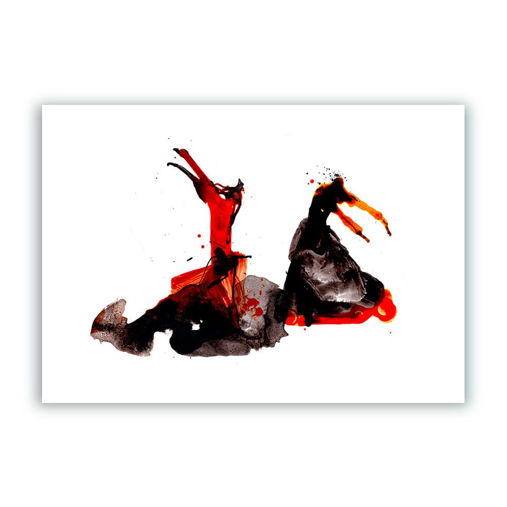 Pareja de bailadoras de Flamenco Impresión Giclée A5