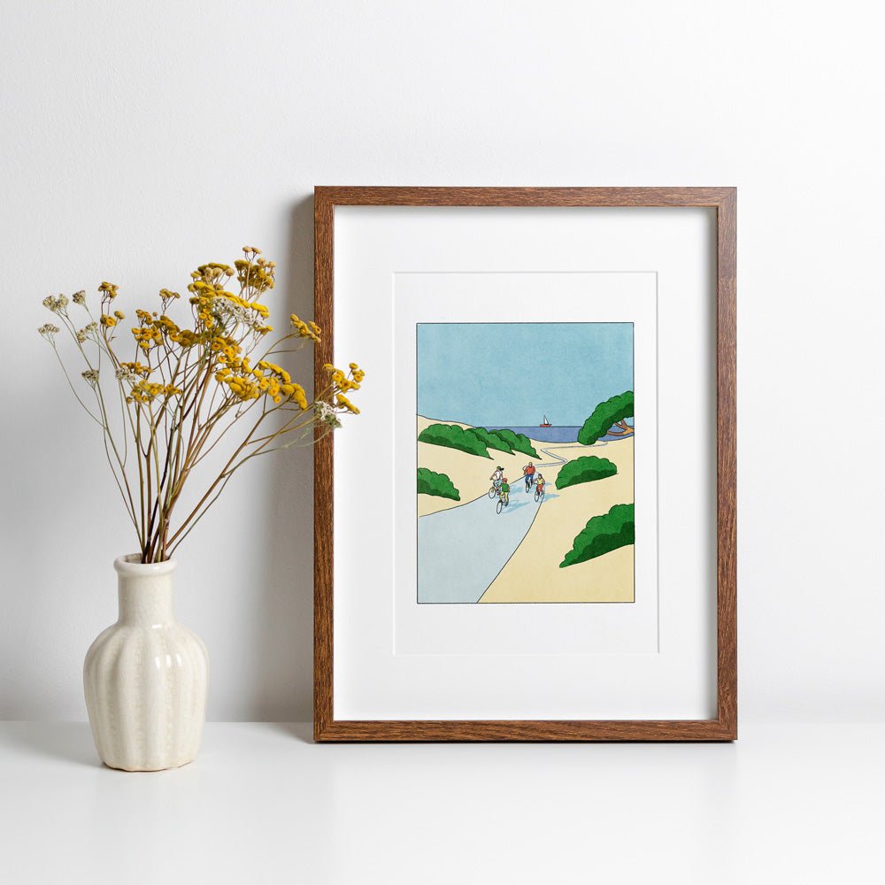 Paseo en Bici por las Dunas Impresión Giclée