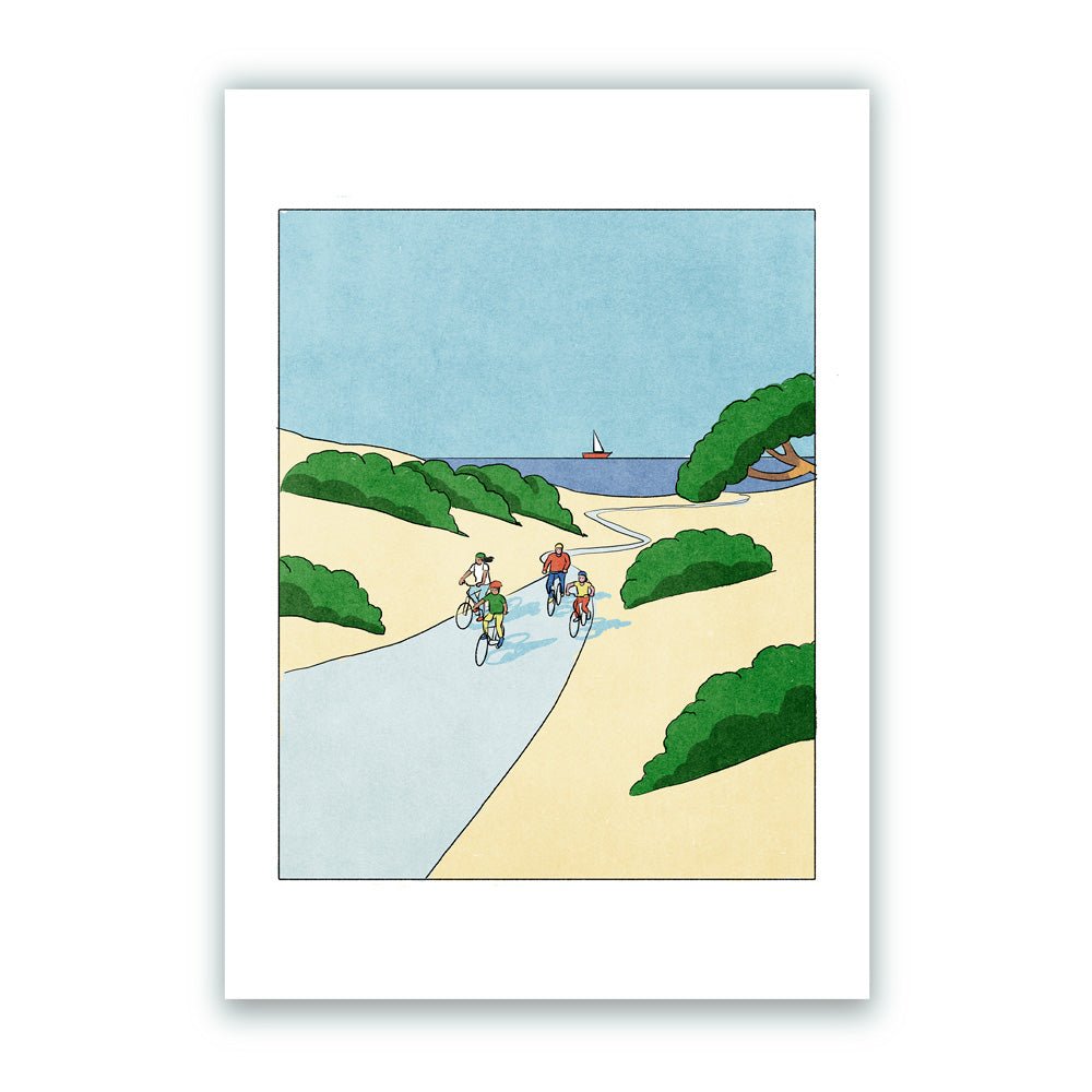 Paseo en Bici por las Dunas Impresión Giclée