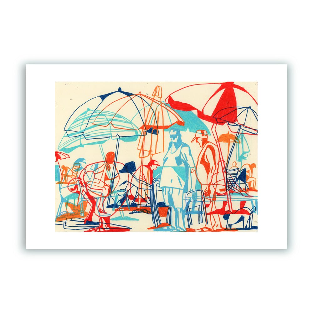 Paseando por la Tarde en la Playa Impresión Giclée